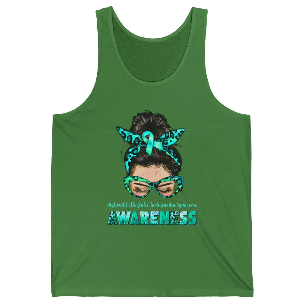 Postural Orthostatic Tachycardia Syndrome Ribbon Messy Bun Unisex Jersey Tank
