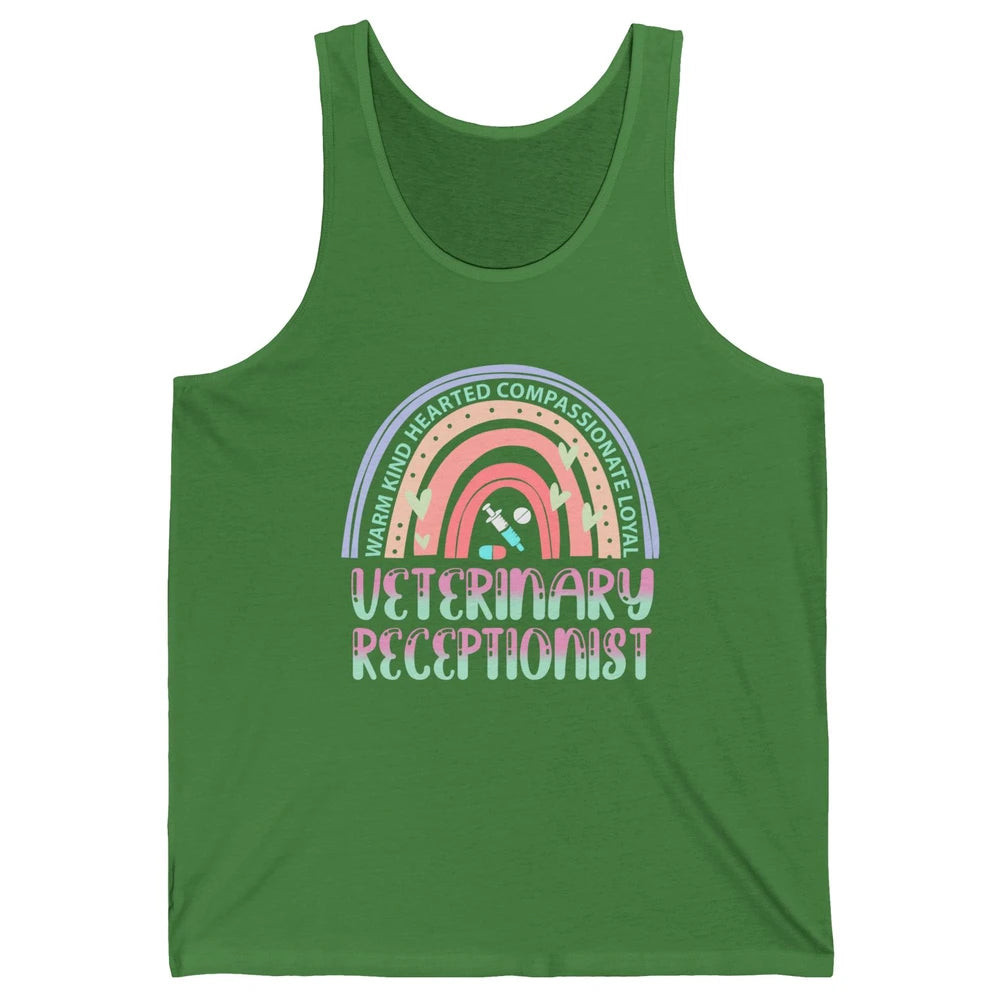 Pink Rainbow Veterinarian Receptionist Dog Recue Dog Mom Unisex Jersey Tank