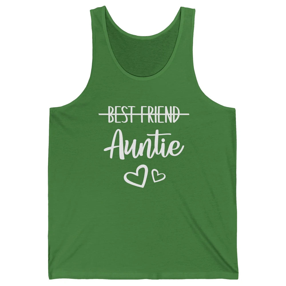Promoted From Bestie To Auntie Pregnancy Reveal Bestfriend Unisex Jersey Tank