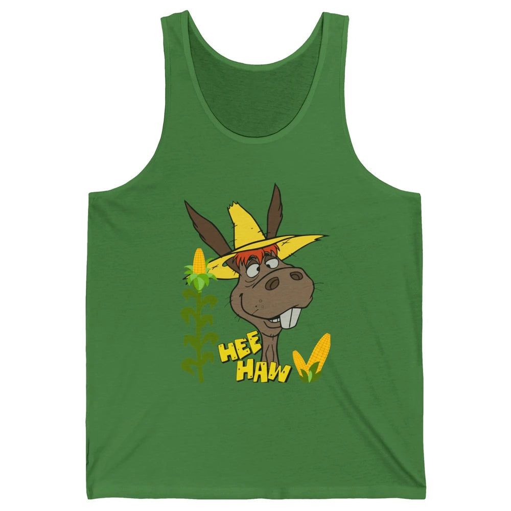 Funny Donkey Face Hee Haw Farming Life Farm Animal Corn Life Unisex Jersey Tank