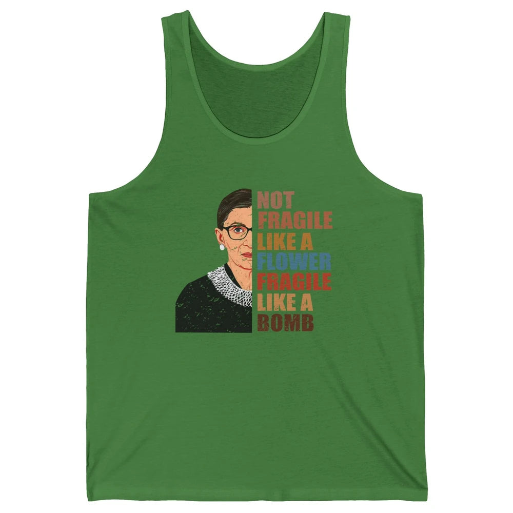 Retro Notorious RBG Fragile Like A Bomb Feminist Women Right Unisex Jersey Tank