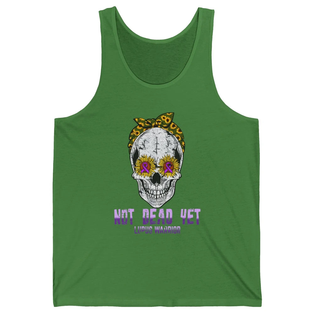 Not Dead Yet Skull Lupus Awareness Funny Sunflower Skeleton Unisex Jersey Tank