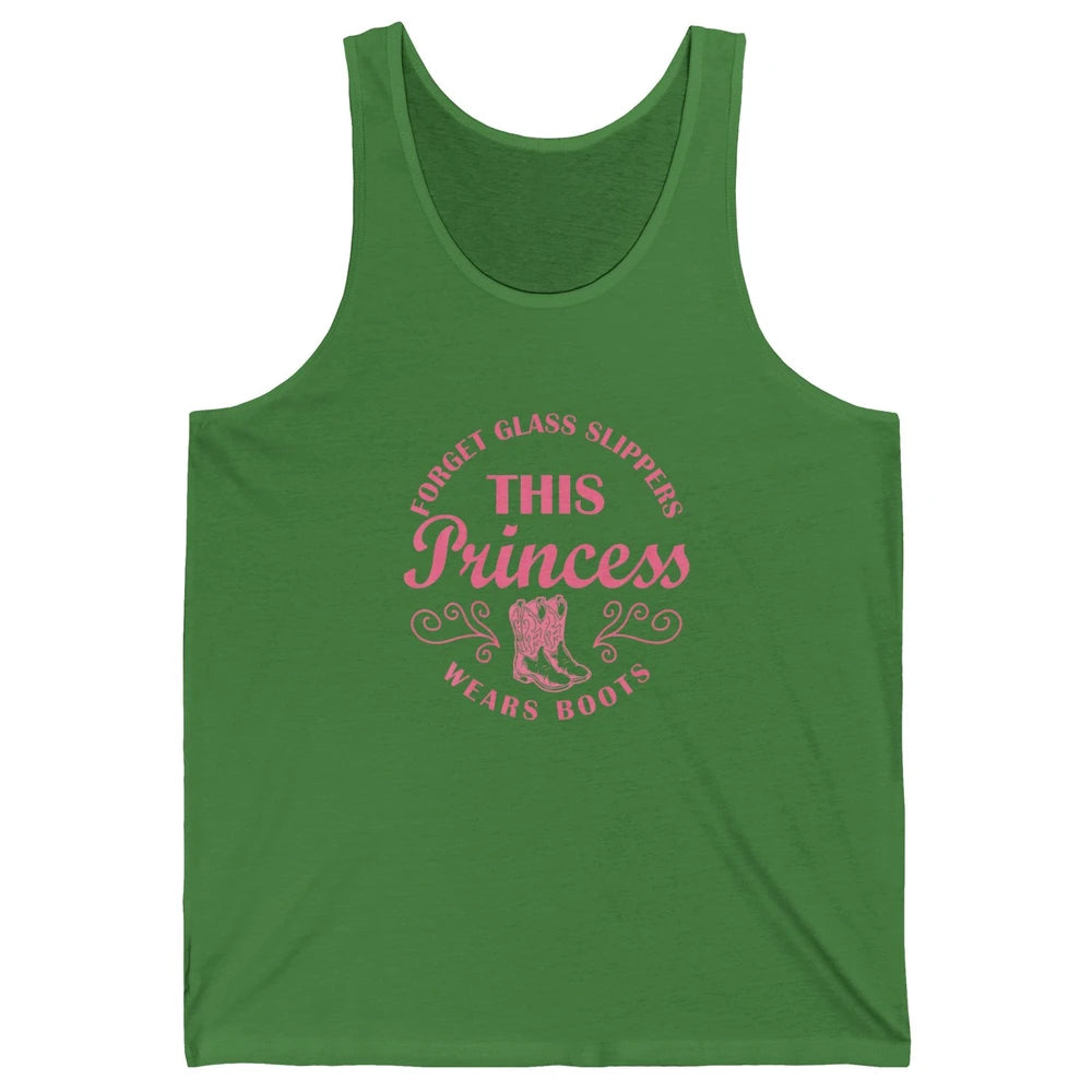 Princess Cowboy Boots Western Country Cowgirl Girls Rodeo Unisex Jersey Tank