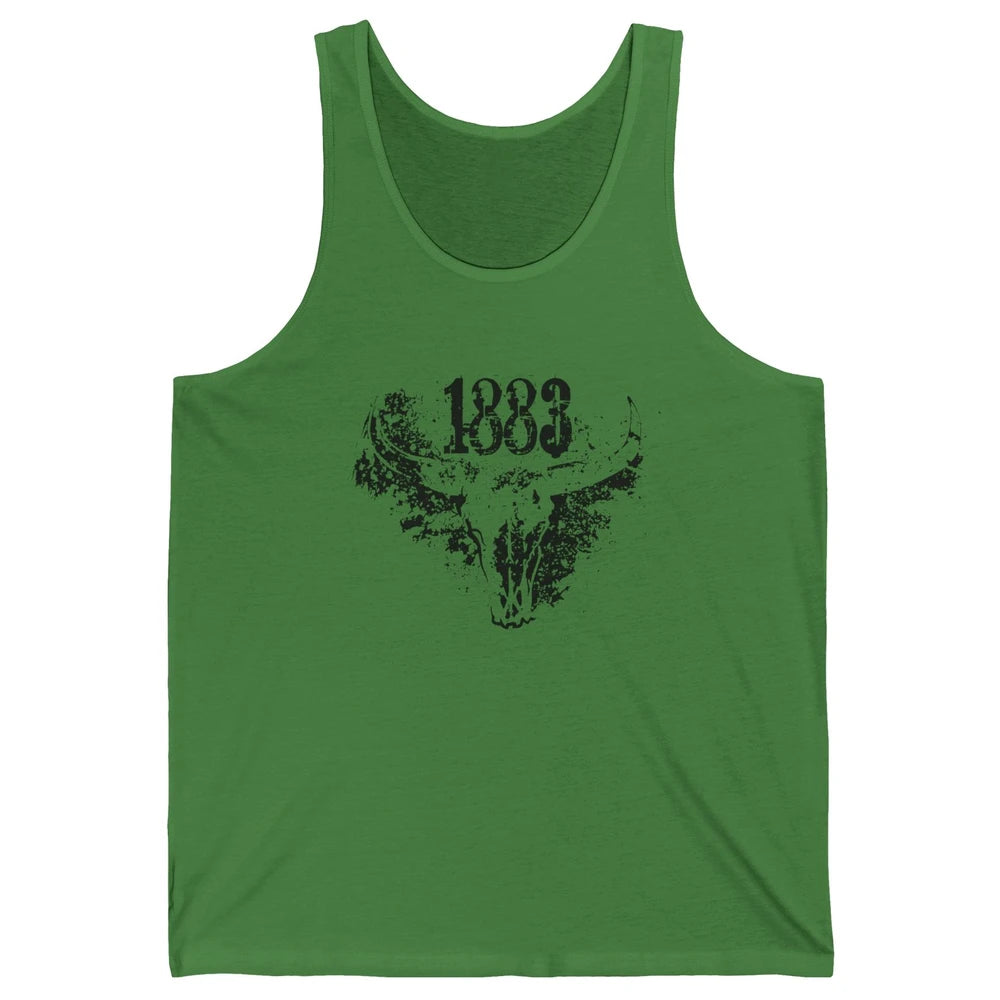 Retro Bull Skull 1883 Country Year Cowboys Western Country Unisex Jersey Tank