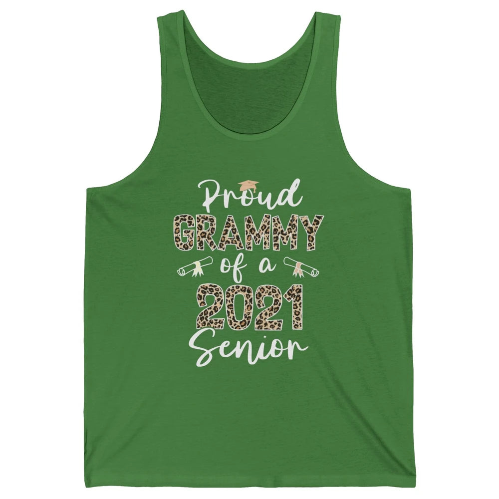 Proud Grammy Of A 2021 Senior Senior 2021 Grad Party Leopard Unisex Jersey Tank