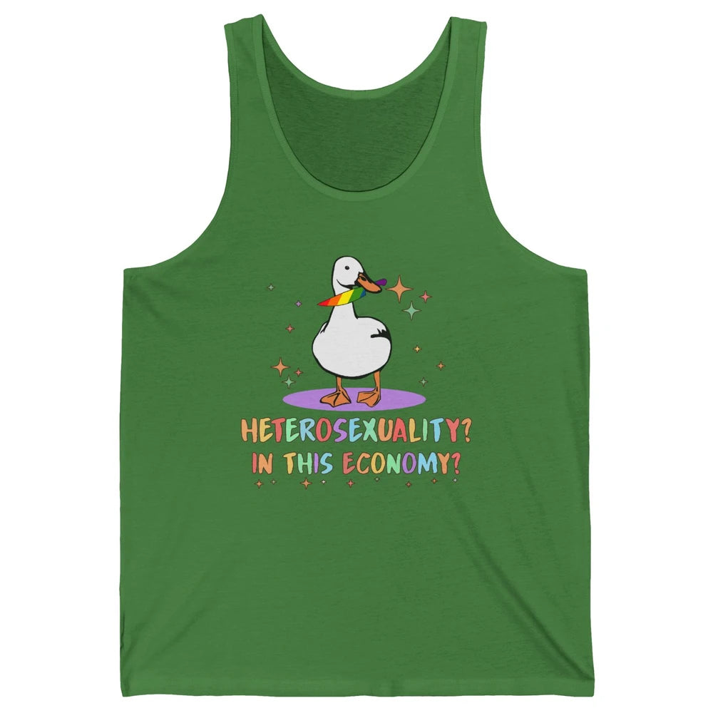 Heterosexuality In This Economy LGBT Goose Rainbow Gay Pride Unisex Jersey Tank