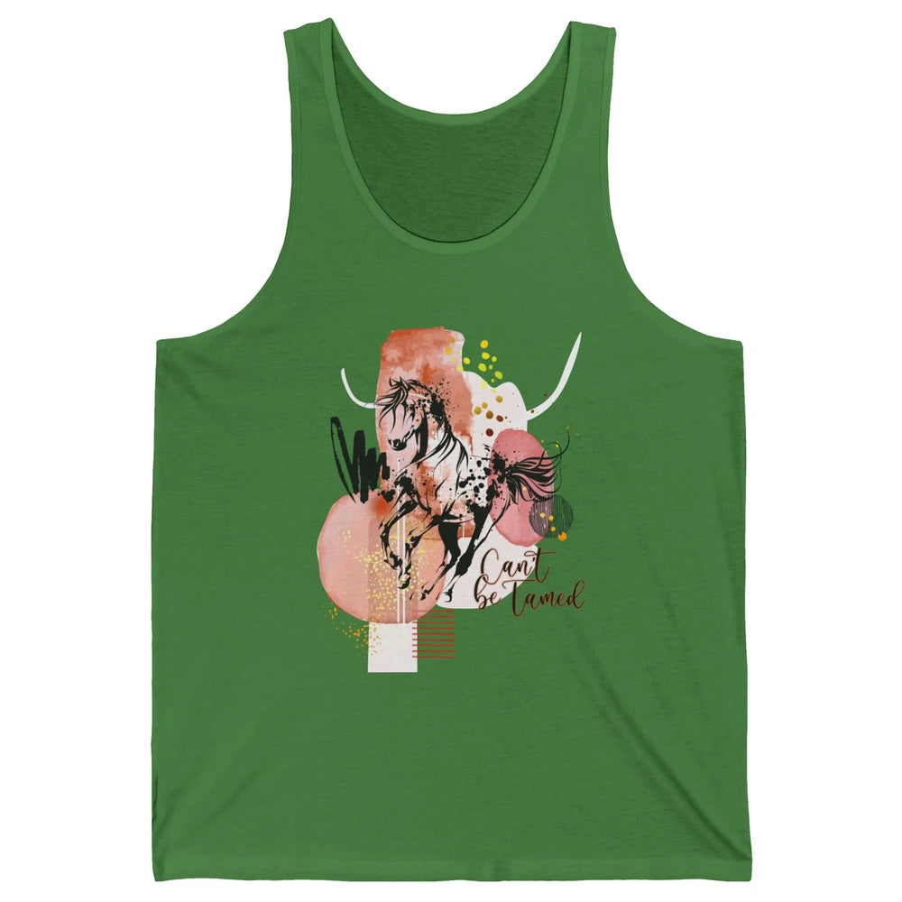 Retro Can't Be Tamed Horse Western Country Cowboy Gift Unisex Jersey Tank