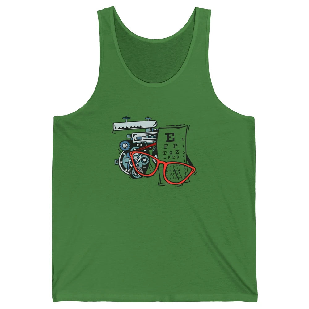 Optometry Tools Phoropter Eyeglasses Optician Ophthalmology Unisex Jersey Tank