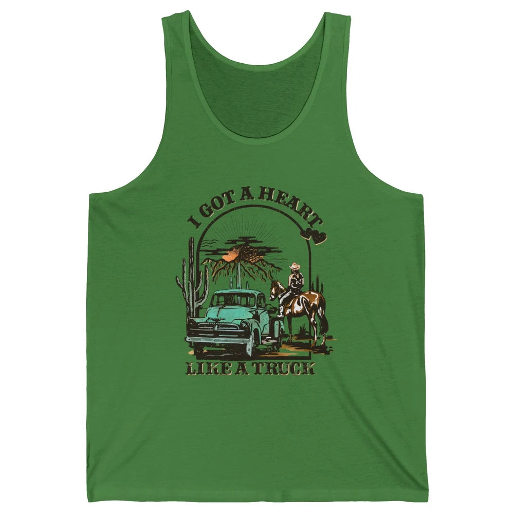 I Got A Heart Like A Truck Western Country Music Cowboy Unisex Jersey Tank