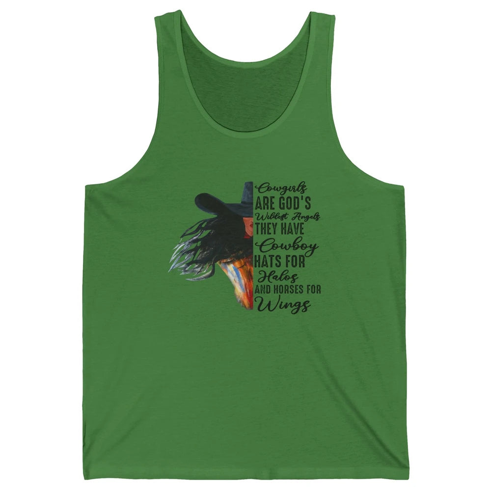 Retro Cowgirls Are God's Wildest Angel Western Country Rodeo Unisex Jersey Tank