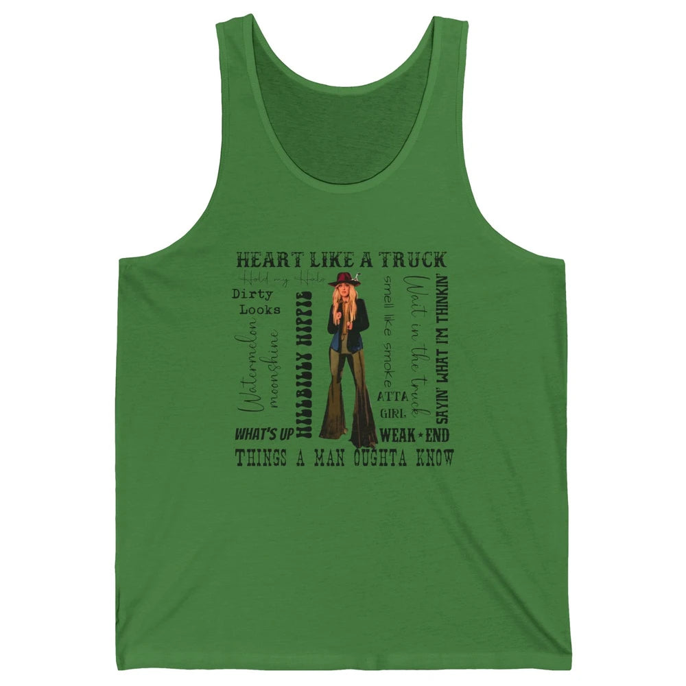 Retro Cowgirl He Said Wait In The Truck Western Country Unisex Jersey Tank