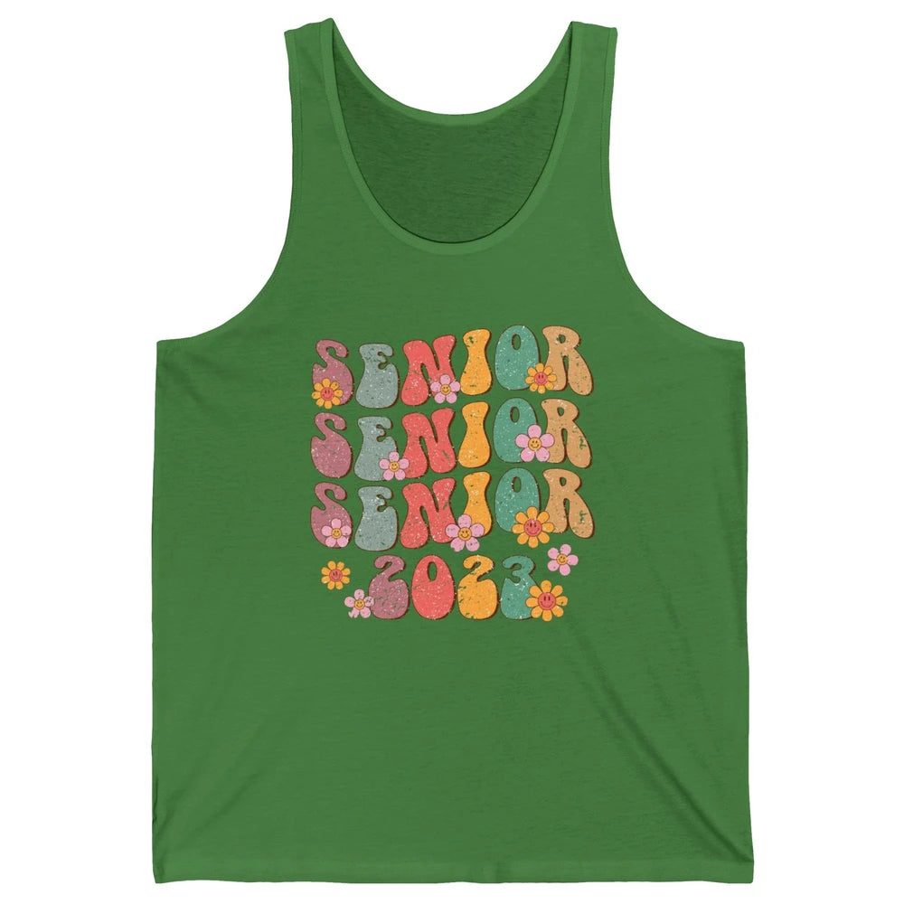 Retro Groovy Daisy Senior 2023 Graduation Gift Class Of 2023 Unisex Jersey Tank