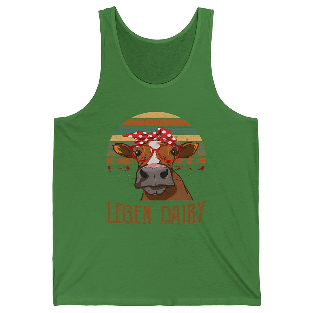 Retro Funny Highland Cow Legend Dairy Heifer Farm Animal Unisex Jersey Tank
