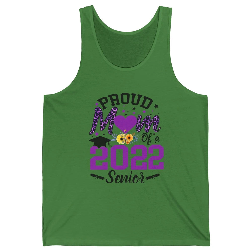 Proud Mom of a 2022 Senior Leopard Cool Graduates Mom Unisex Jersey Tank
