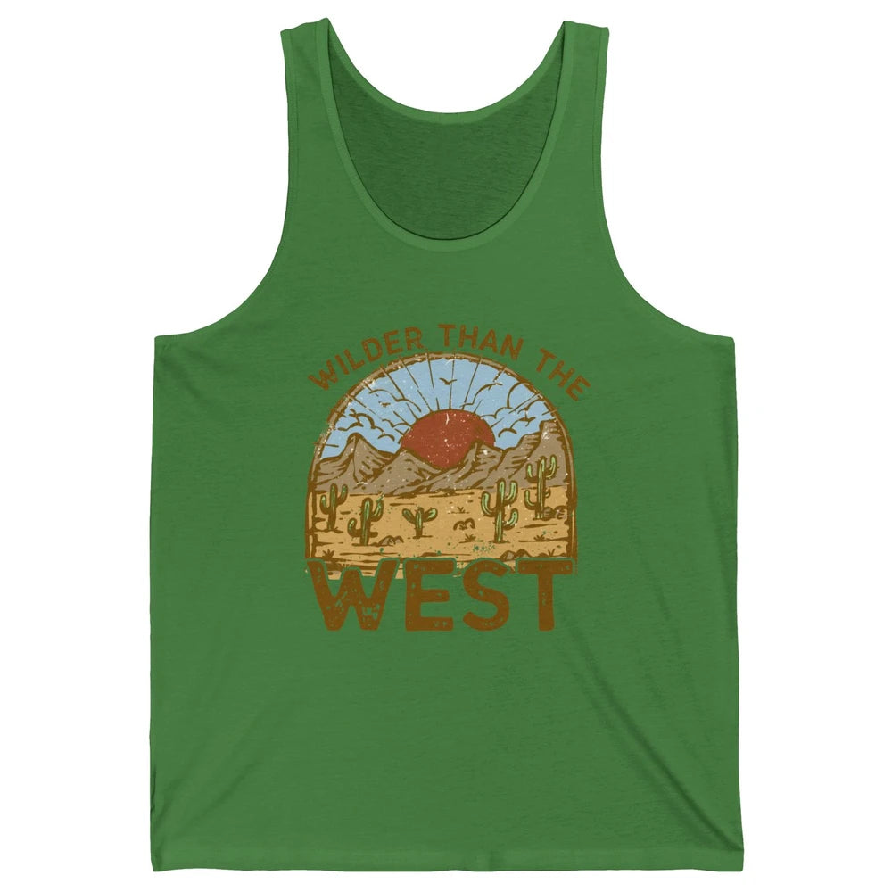 Retro Desert Sunrise Wilder Than The West Western Country Unisex Jersey Tank