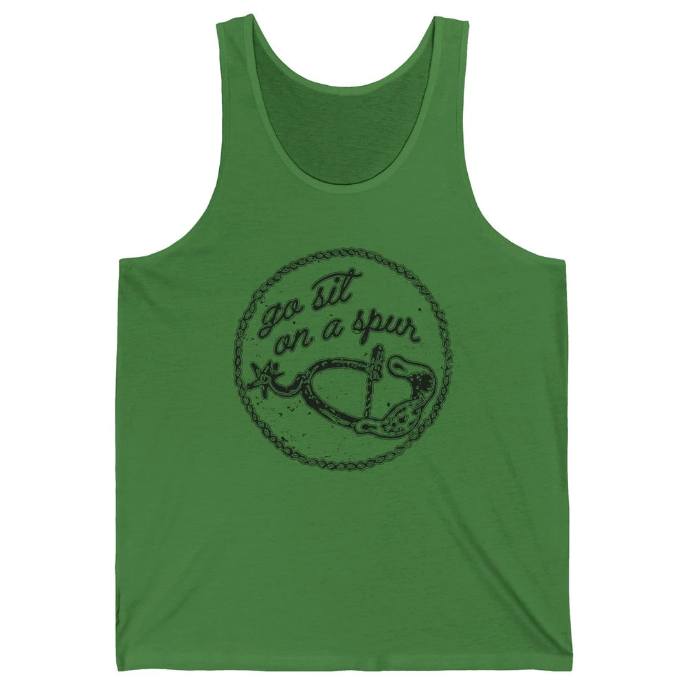 Retro Horse Saddle Go Sit on A Spur Western Country Cowboy Unisex Jersey Tank