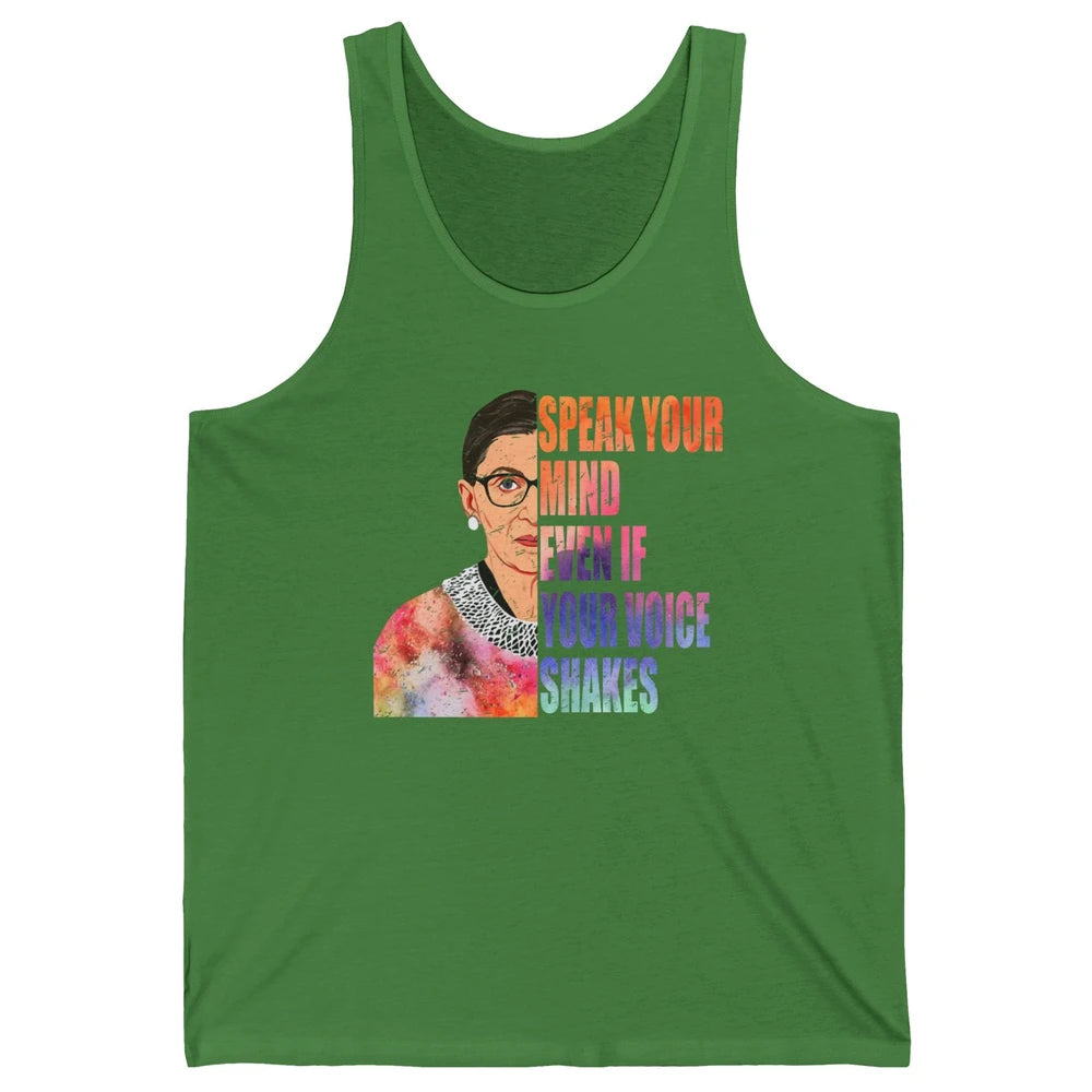 Retro Notorious RBG Speak Your Mind Even If Your Voice Shake Unisex Jersey Tank