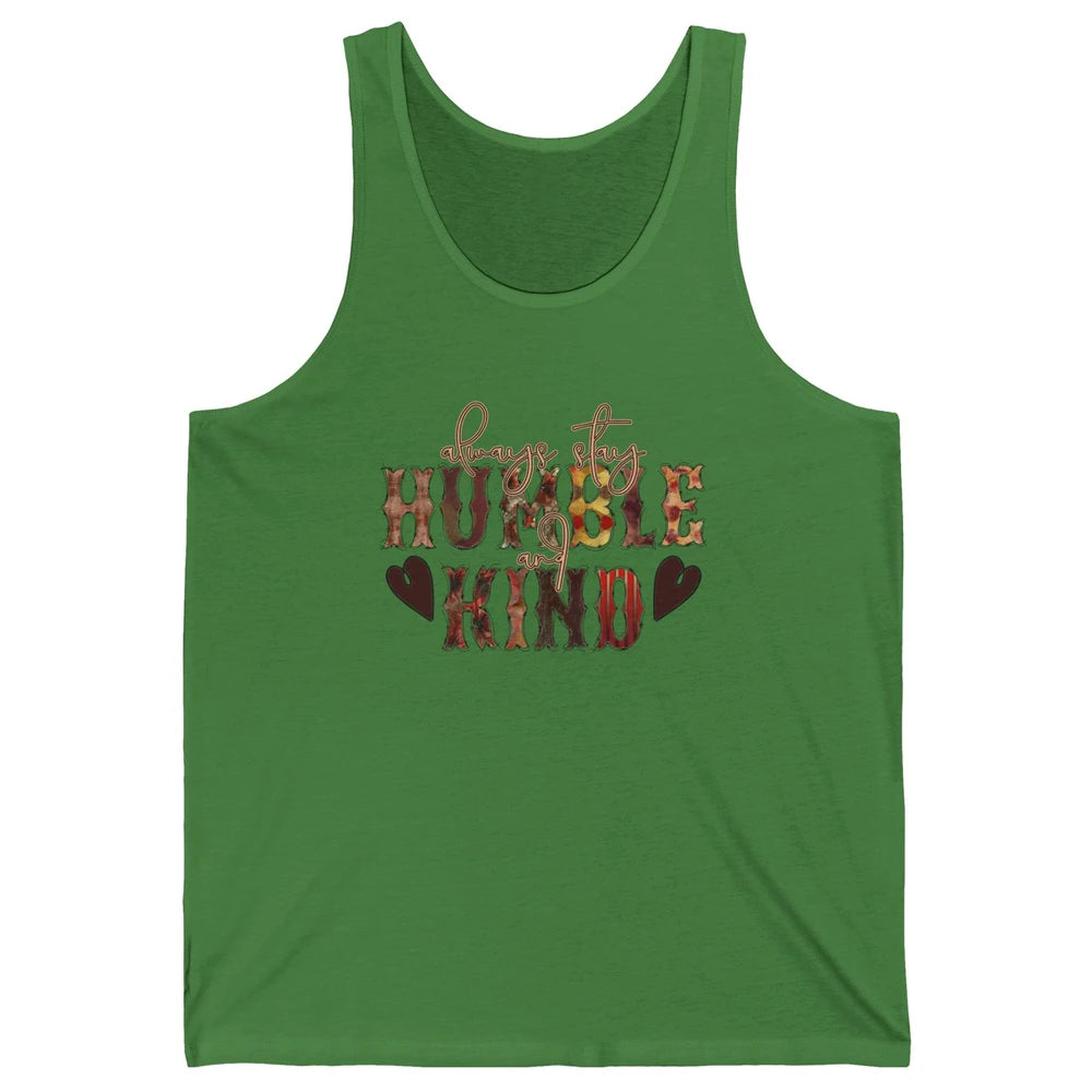 Retro Always Stay Humble And Kind Turquoise Western Country Unisex Jersey Tank