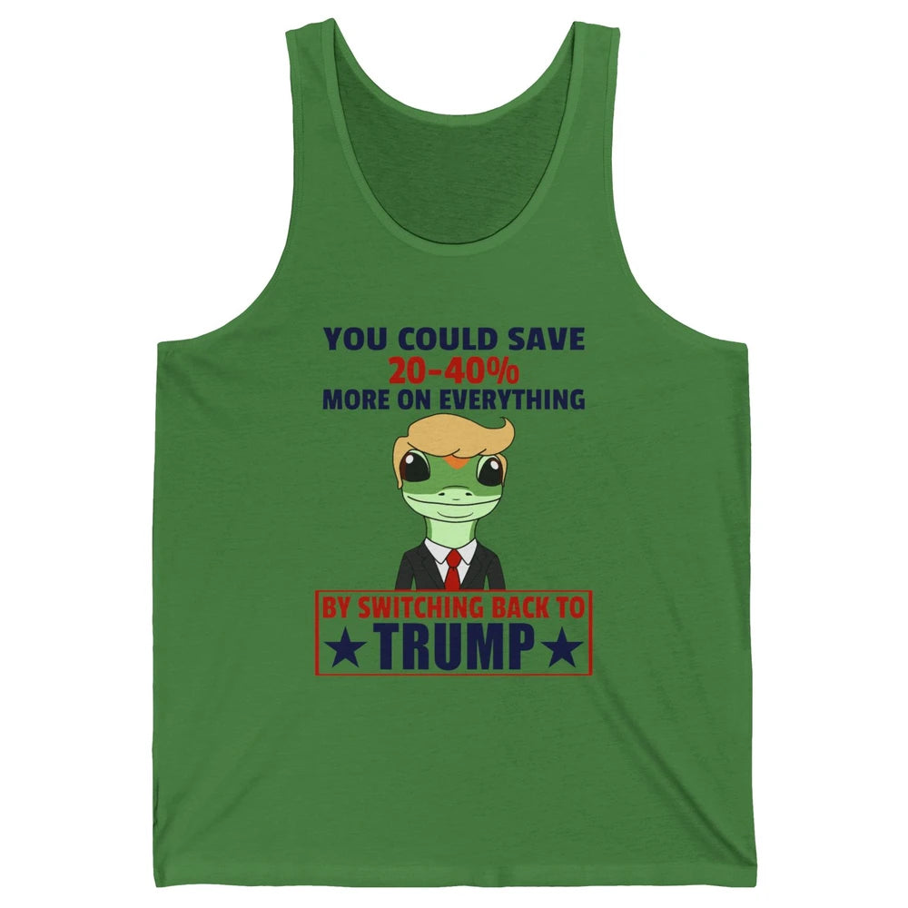 Funny Trump Gecko Switch Back To Trump Save More Republican Unisex Jersey Tank
