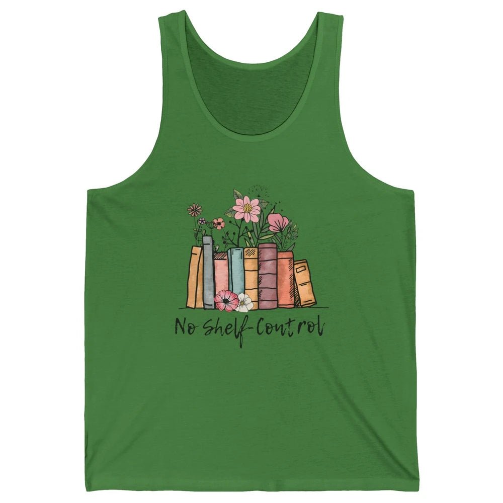 Retro Floral Books I Have No Shelf Control Funny Book Lovers Unisex Jersey Tank