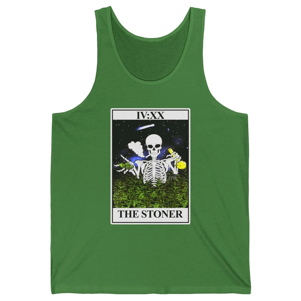 Skeleton Weed The Stoner Tarot Card Weed Cannabis Marijuana Unisex Jersey Tank