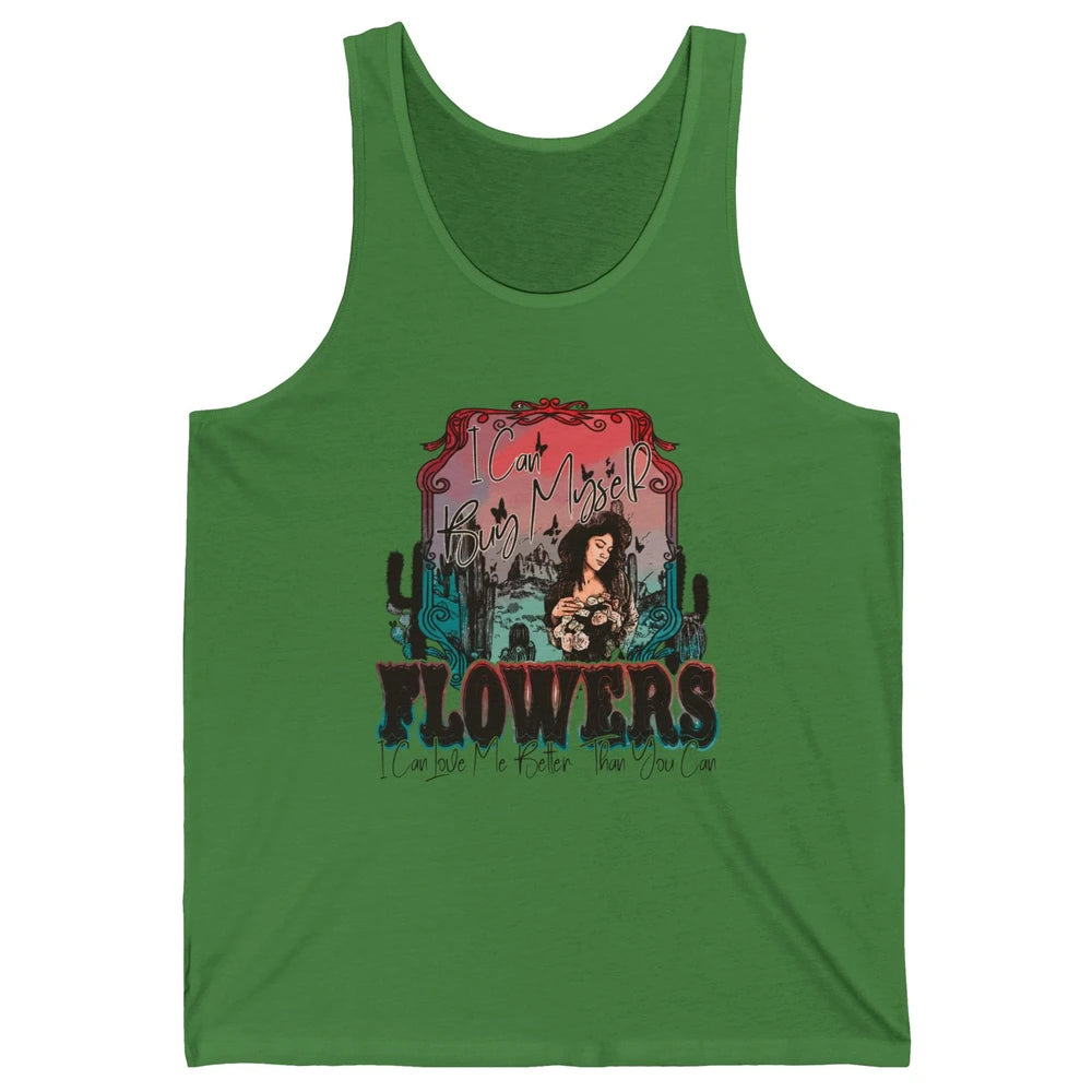 Retro Cowgirl Desert I Can Buy Myself Flower Western Country Unisex Jersey Tank