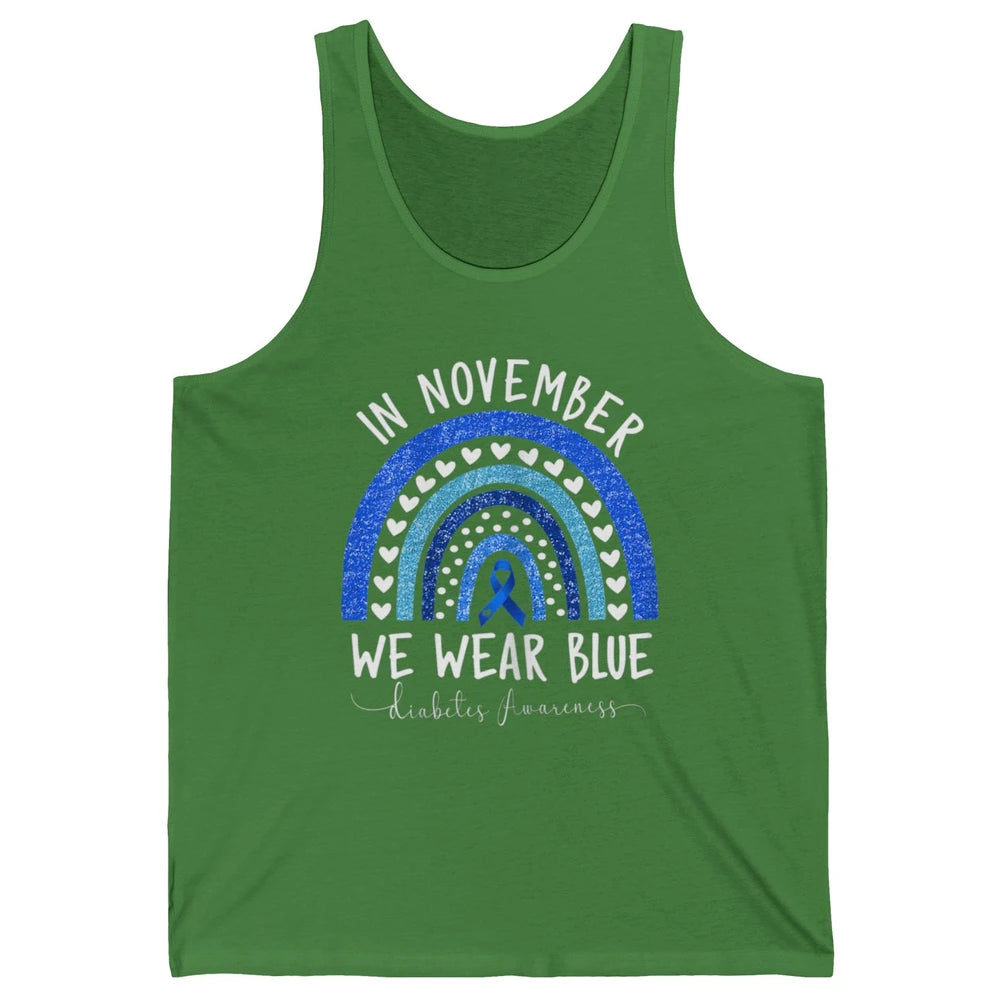 November Wear Blue Diabetes Awareness Rainbow Diabetic T1D Unisex Jersey Tank