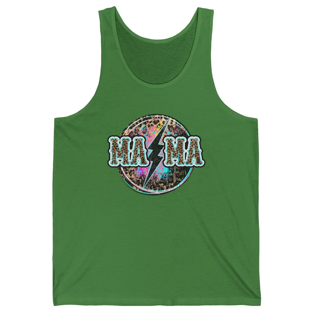 Retro Leopard Mama Lightning Bolt Western Country Bad Moms Unisex Jersey Tank