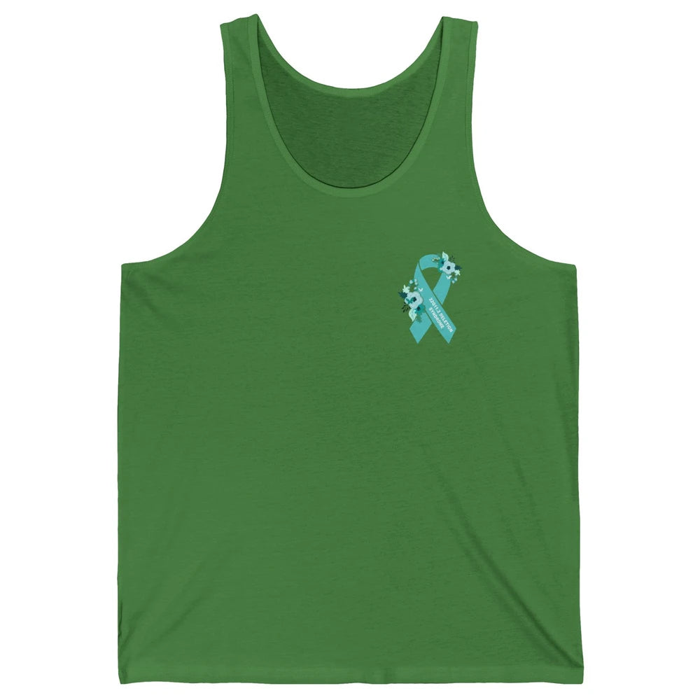 22q11.2 Deletion Syndrome Awareness Floral Teal Rainbow Unisex Jersey Tank