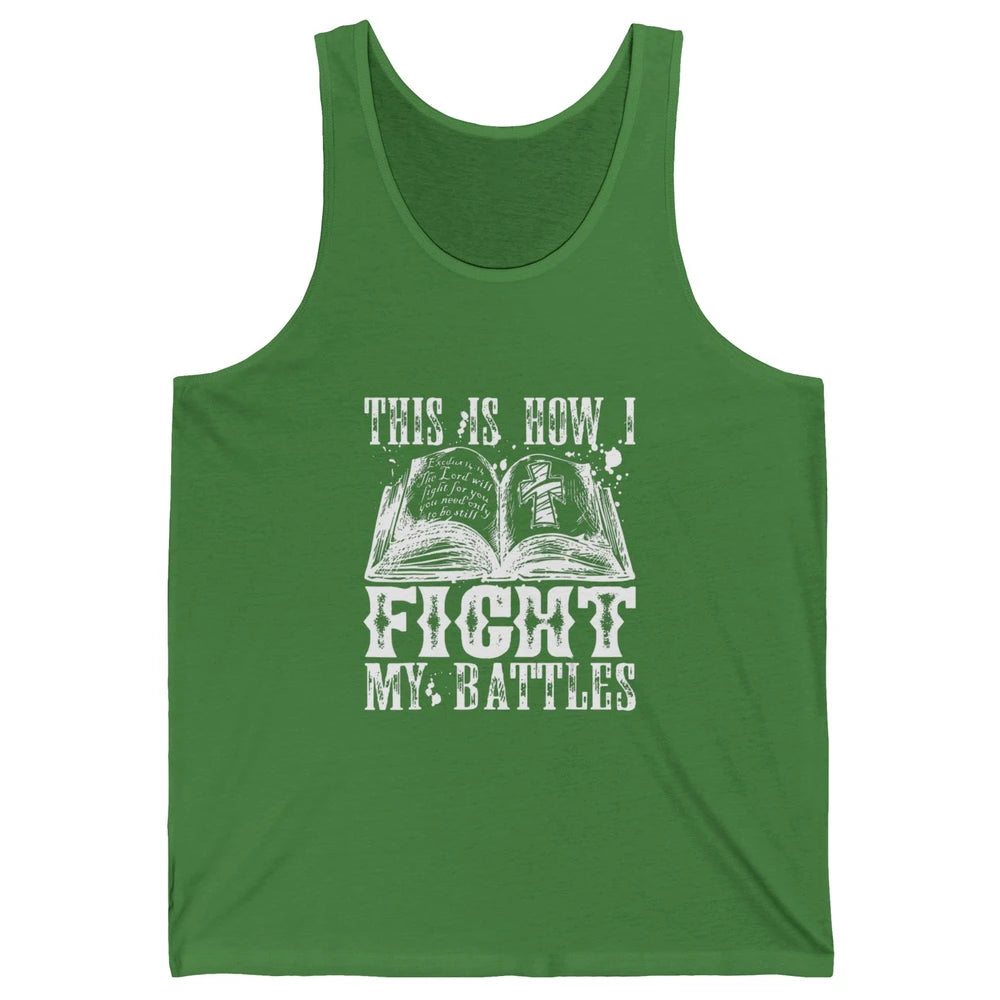 Retro Fight Battles Bible Cross Christian Jesus God Religion Unisex Jersey Tank