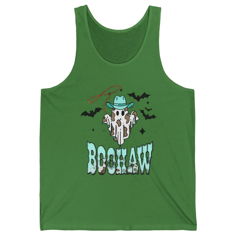 Retro Halloween Boohaw Cowboy Ghost Spooky Western Halloween Unisex Jersey Tank