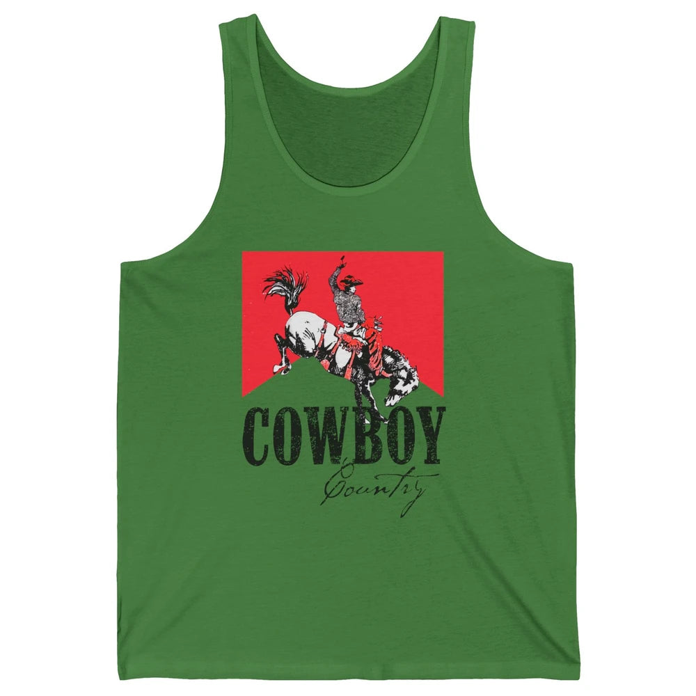 Retro Cowboy Country Horseback Western Country Cowgirl Gift Unisex Jersey Tank
