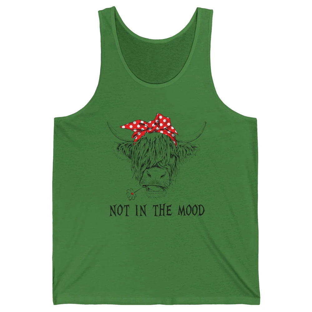 Funny Highland Cow Bandana Not In The Mood Western Cattle Unisex Jersey Tank