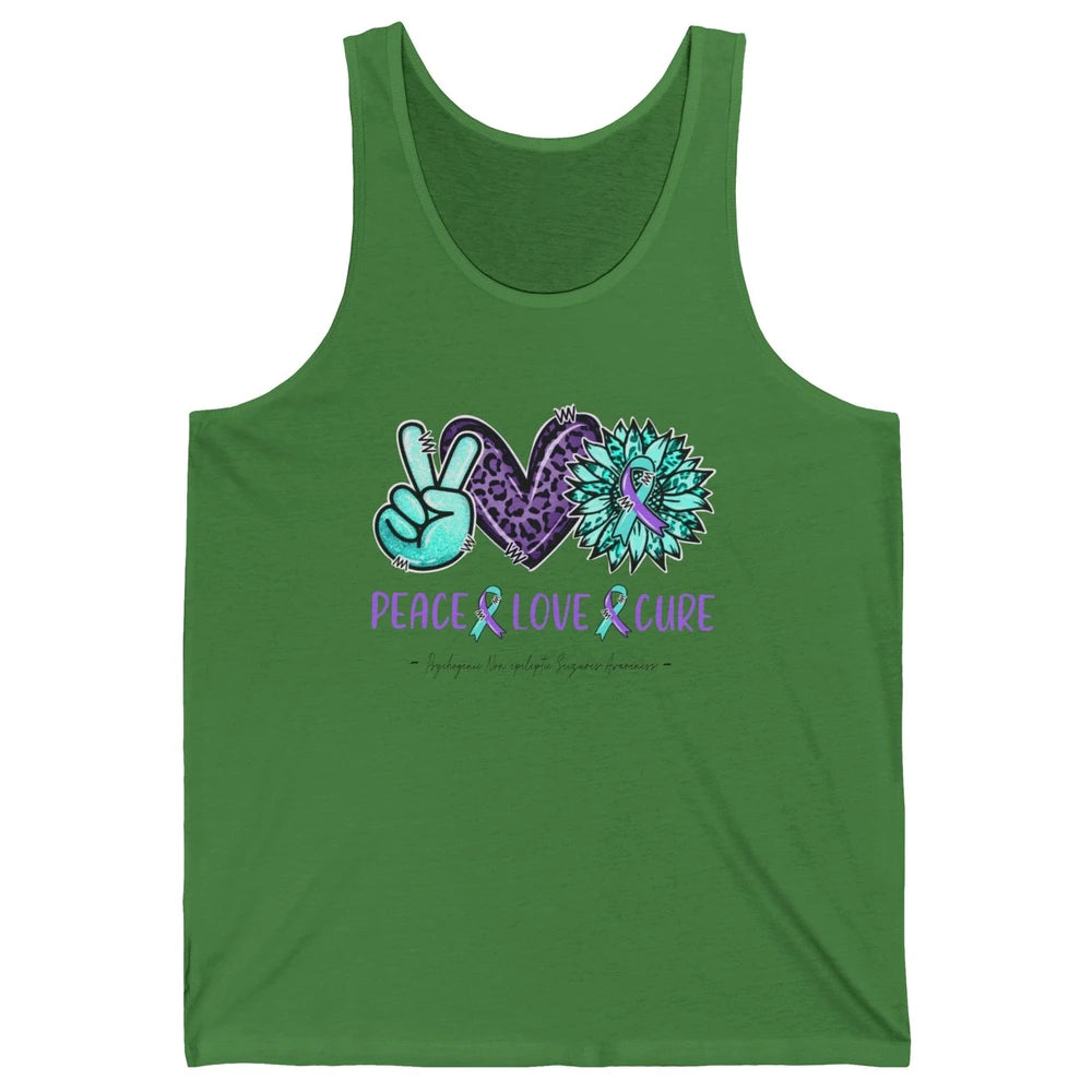 PNES Awareness Ribbon Peace Love Cure Leopard Sunflower Unisex Jersey Tank