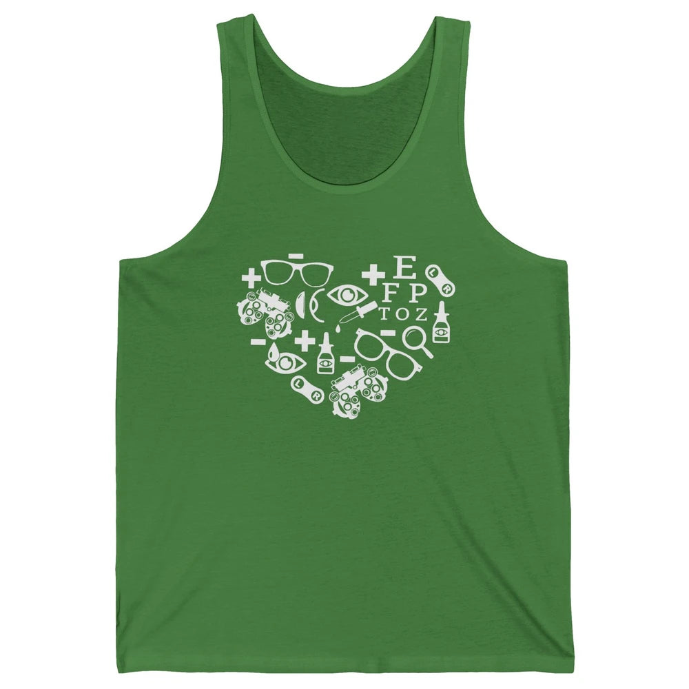 Optometrist Symbols Heart Optician Sight Squad Optometry Unisex Jersey Tank