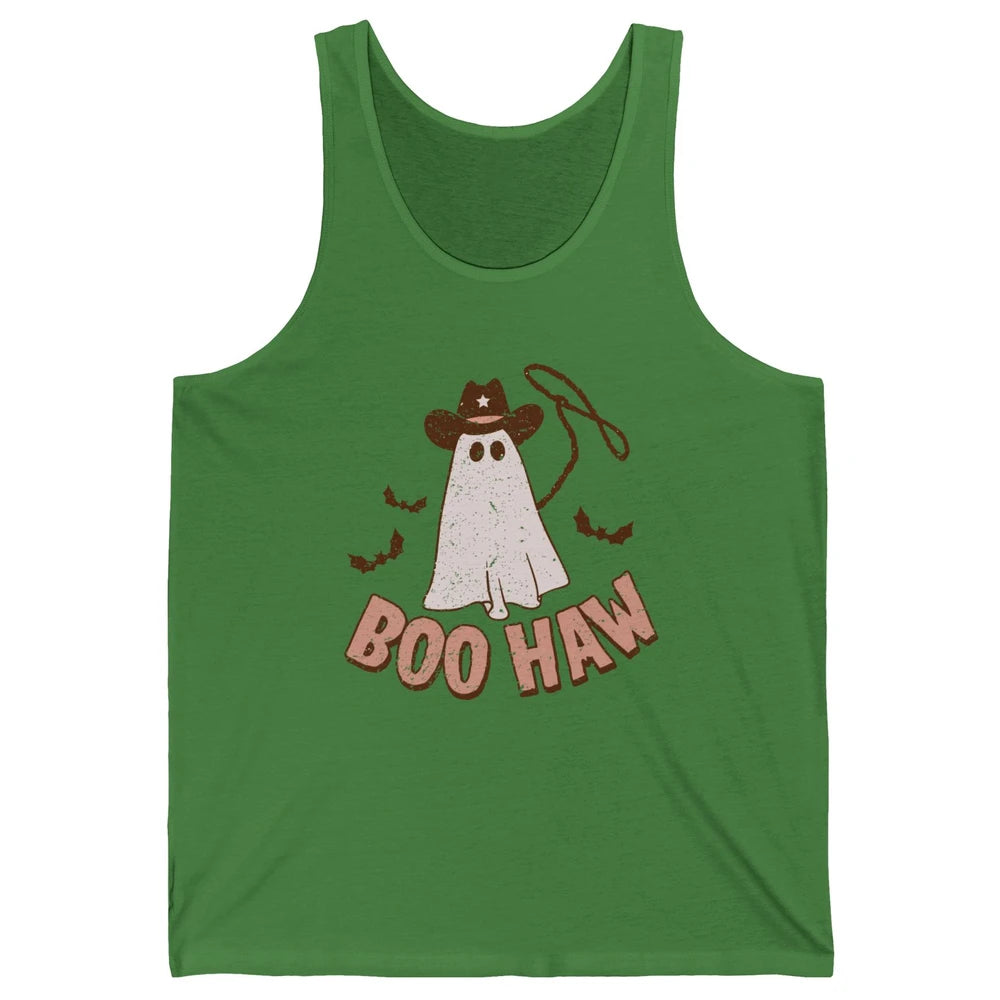 Retro Cowboo Boo Haw Ghost Fall Spooky Season Western Cowboy Unisex Jersey Tank