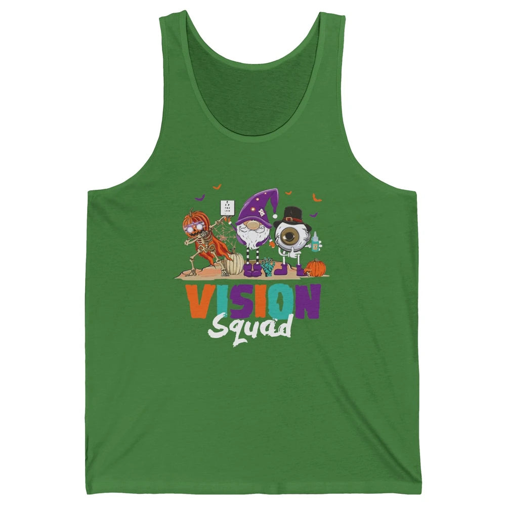 Optometrist Halloween Vision Squad Gnome Pumpkin Optician Unisex Jersey Tank