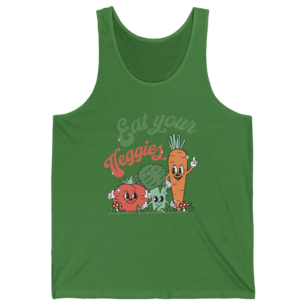 Retro Farm Fruit Eat Your Veggies Tomato Carrot Vegan Farmer Unisex Jersey Tank