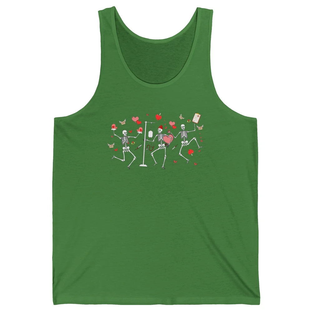 Nurse Skeleton Dance Roses Are Red Inside I'm Dead Valentine Unisex Jersey Tank
