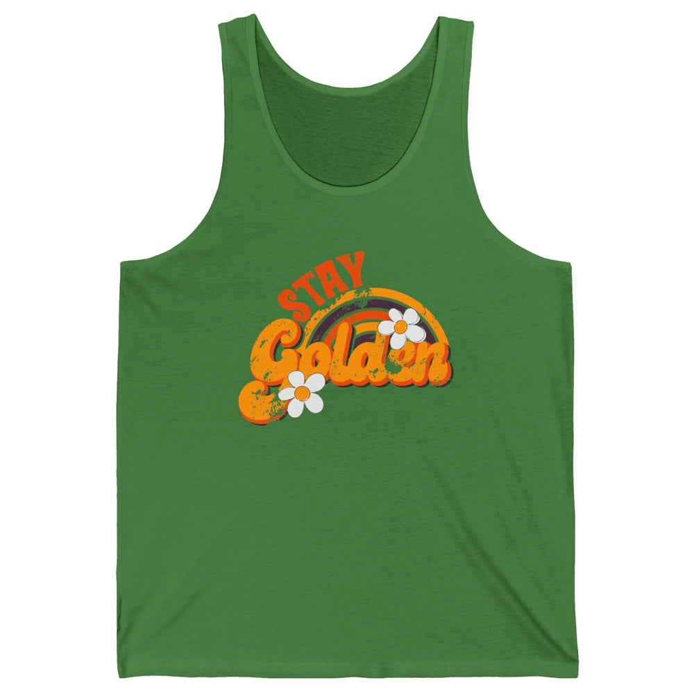 Retro Daisy Rainbow Stay Golden Summer Vintage Positive Life Unisex Jersey Tank