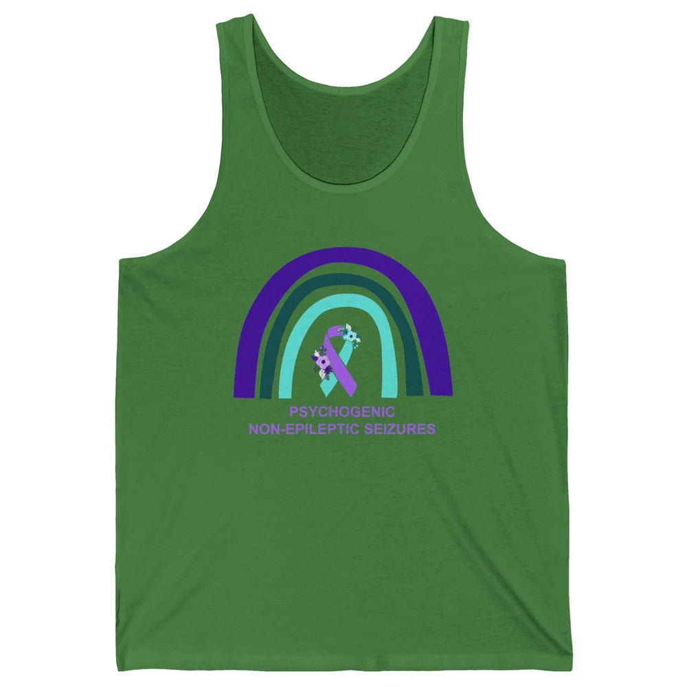 Psychogenic Non-epileptic Seizures PNES Purple Teal Rainbow Unisex Jersey Tank