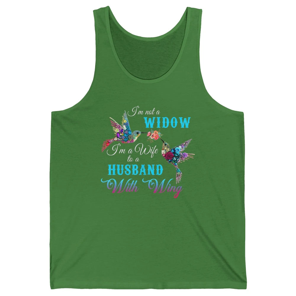 Not Widow Wife Of Husband In Heaven Angel With Wings Birds Unisex Jersey Tank