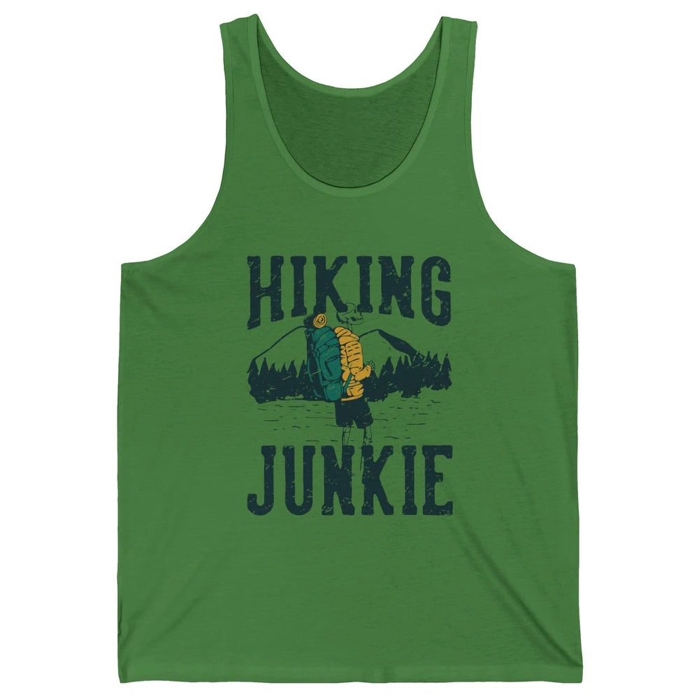Retro Mountain Hiking Junkie Skeleton Nature Exploring Hiker Unisex Jersey Tank