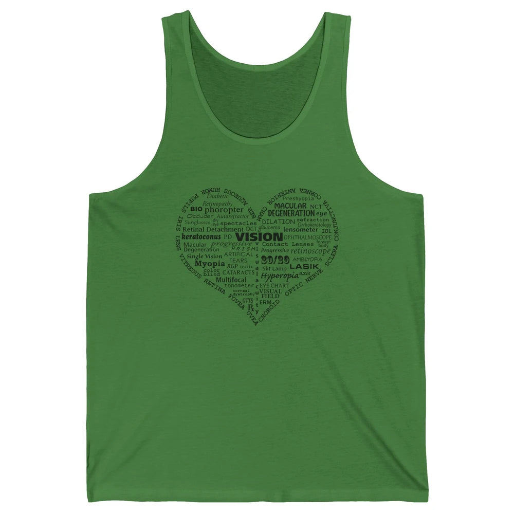 Optometry Tools Heart Optician Life Ophthalmology Technician Unisex Jersey Tank