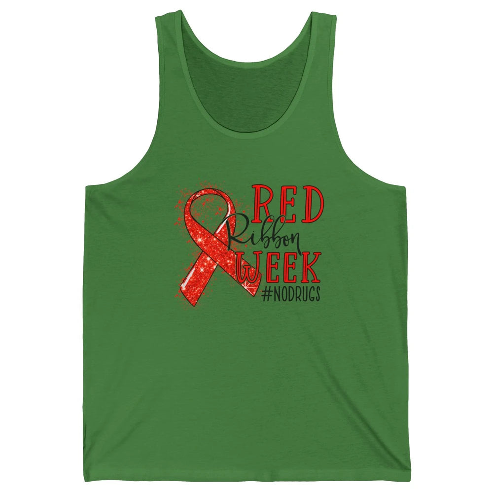 October Red Ribbon Week Awareness No Drugs Drug Free Unisex Jersey Tank