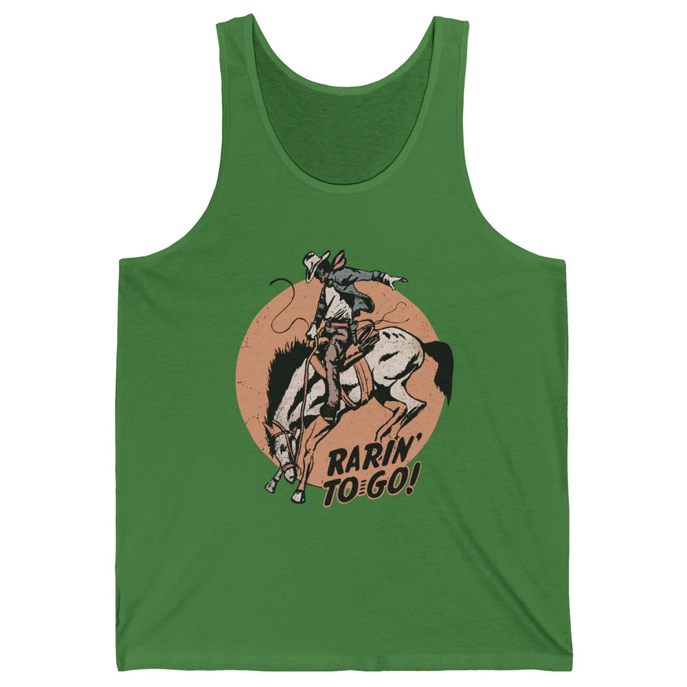 Retro Cowboy Rarin' To Go Western Country Cowgirl Horses Unisex Jersey Tank