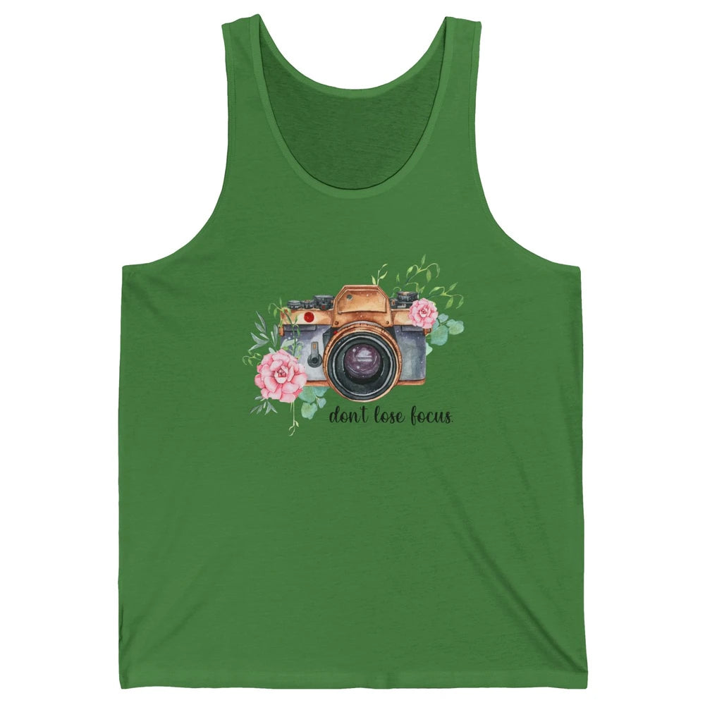 Photography Boho Camera Don't Lose Focus Photographer Unisex Jersey Tank