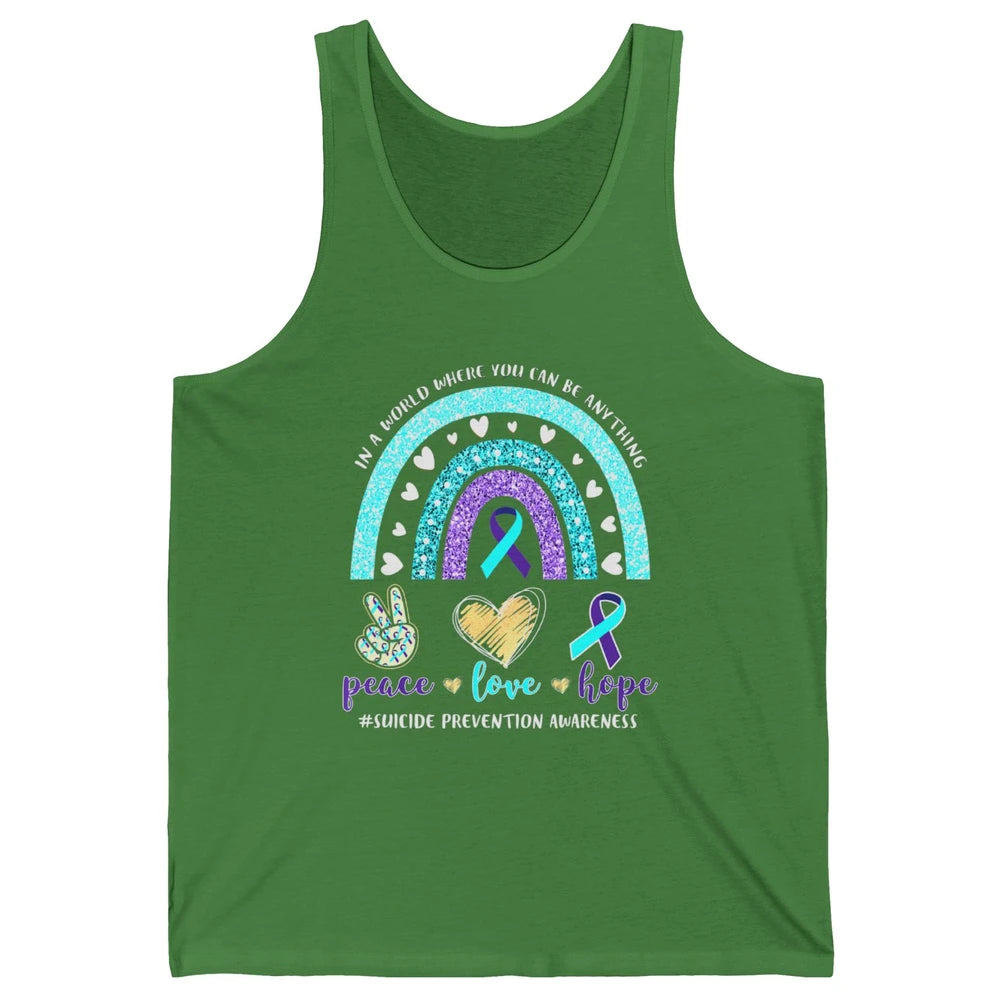 Peace Hope Love Rainbow Suicide Prevention Awareness Month Unisex Jersey Tank