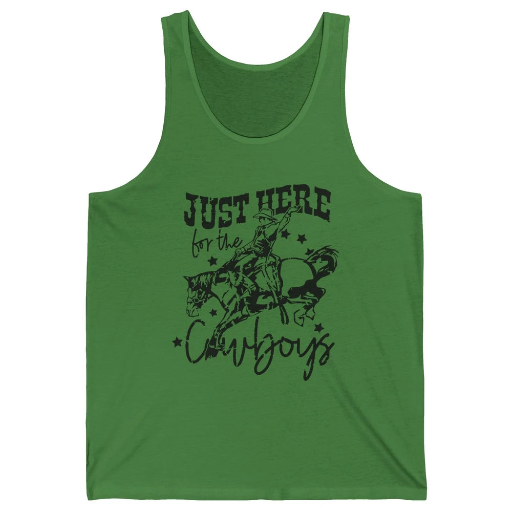 Retro Just Here For The Cowboys  Western Country Cowgirl Unisex Jersey Tank