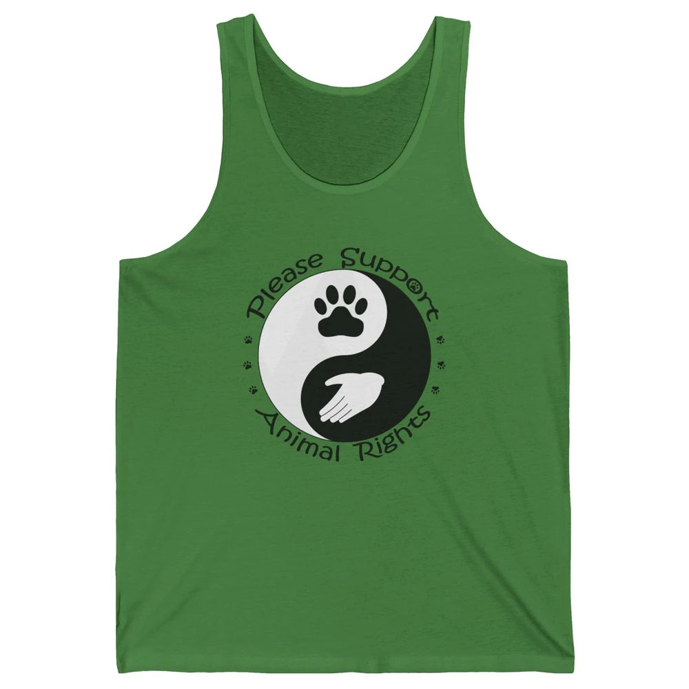 Please Support Animal Rights Pet Rescuer Paw Yin Yang Adopt Unisex Jersey Tank